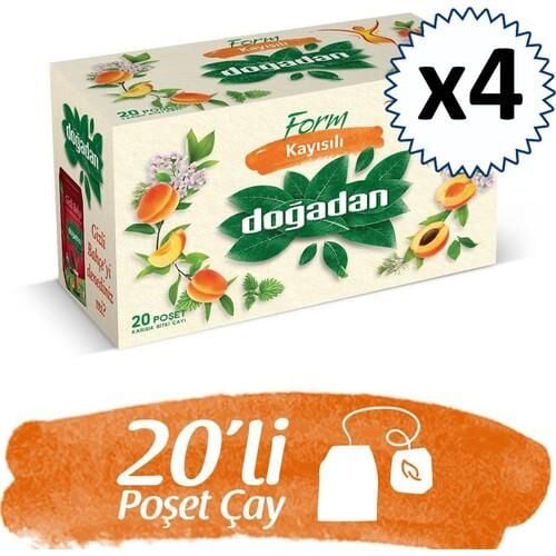 Doğadan Form Çay Kayısılı 20'li x 4 Kutu
