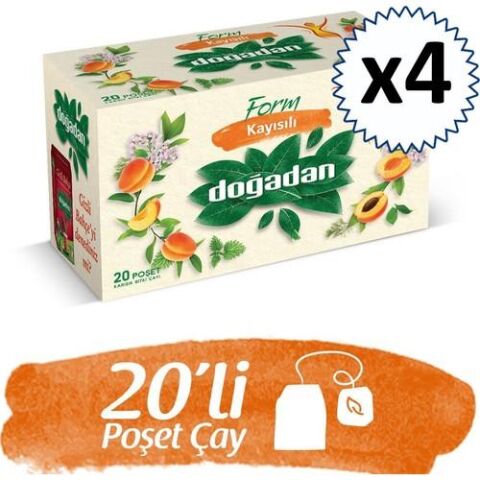 Doğadan Form Çay Kayısılı 20'li x 4 Kutu