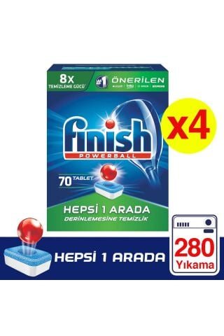 Finish Hepsi Bir Arada Bulaşık Makinesi Deterjanı Tableti 70 Yıkama