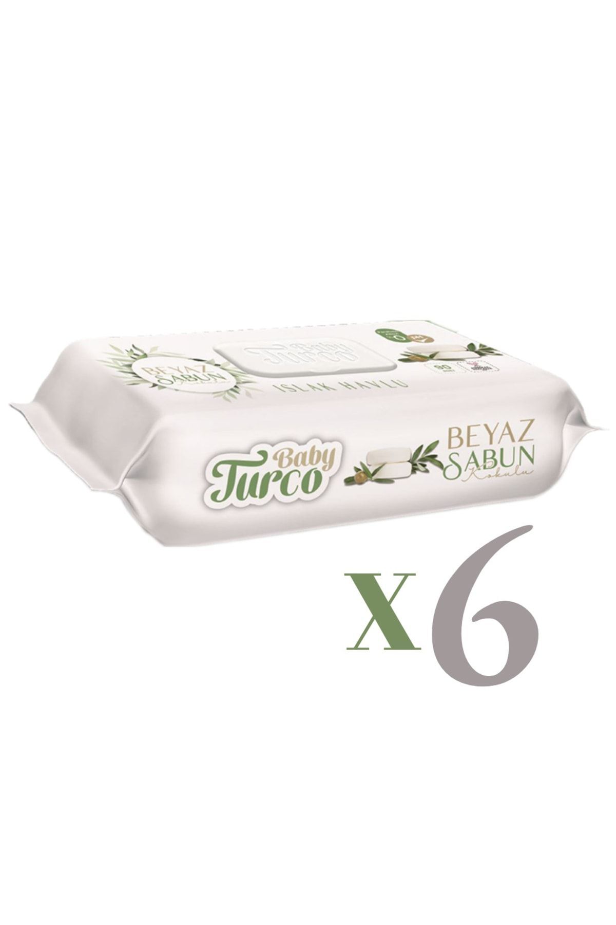 Baby Turco 90 Lı Beyaz Sabun Kokulu Islak Havlu 6 Lı Set