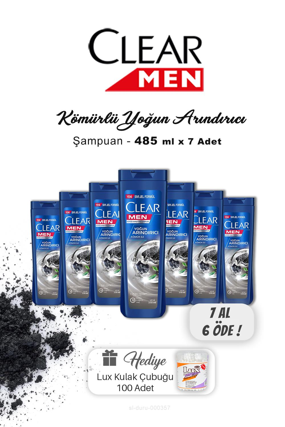 7 AL 6 ÖDE Clear Men Kepeğe Karşı Etkili Şampuan 350ml, Kulak Çubuğu Hediyeli