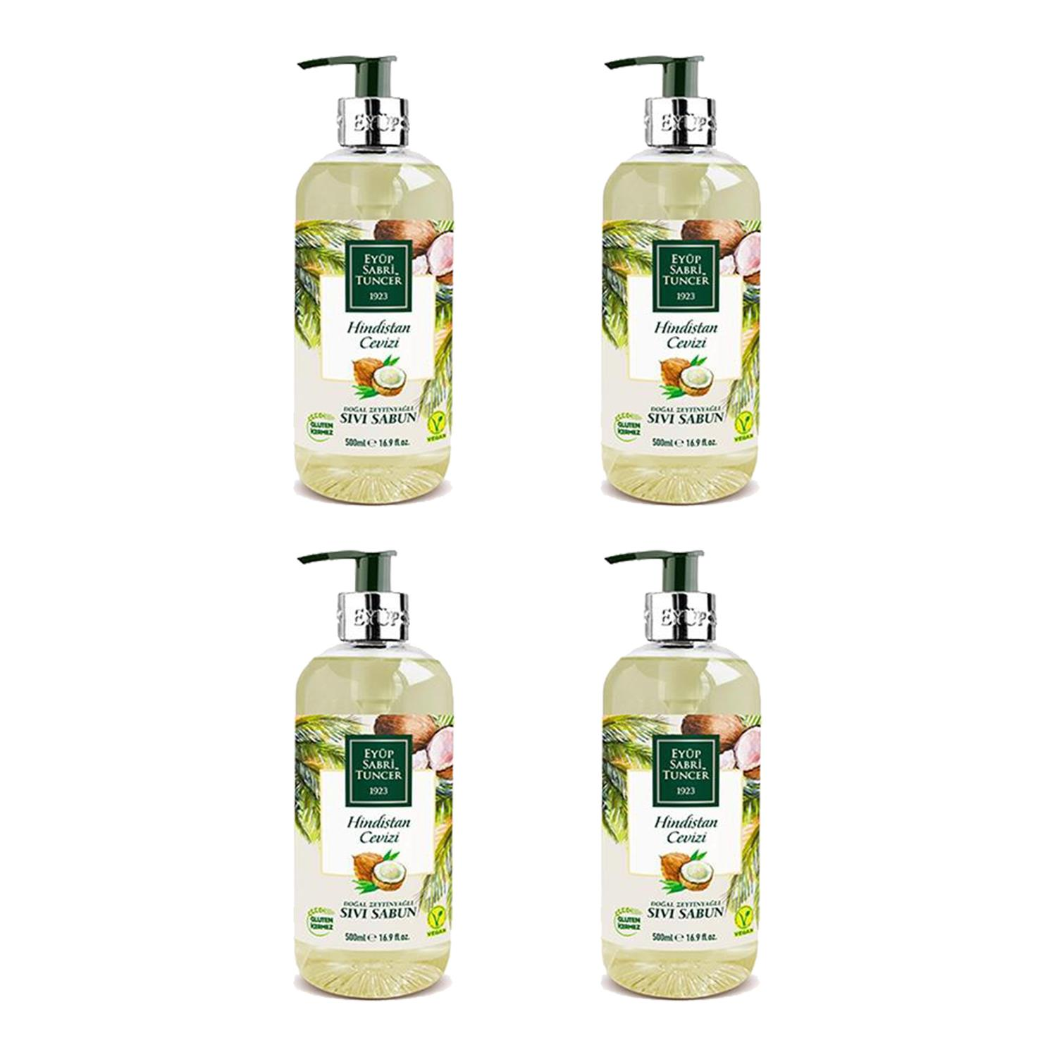 Eyüp Sabri Tuncer Hindistan Cevizi Doğal Zeytinyağlı Sıvı Sabun 500 ml X 4 Adet