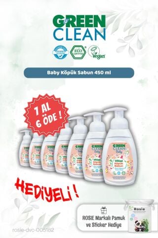 Green Clean Baby Köpük Sabun 450 ml 7 AL 6 ÖDE ve Rosie Hediye