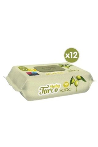 Baby Turco Zeytinyağlı Islak Bebek Havlusu 12x90 Adet