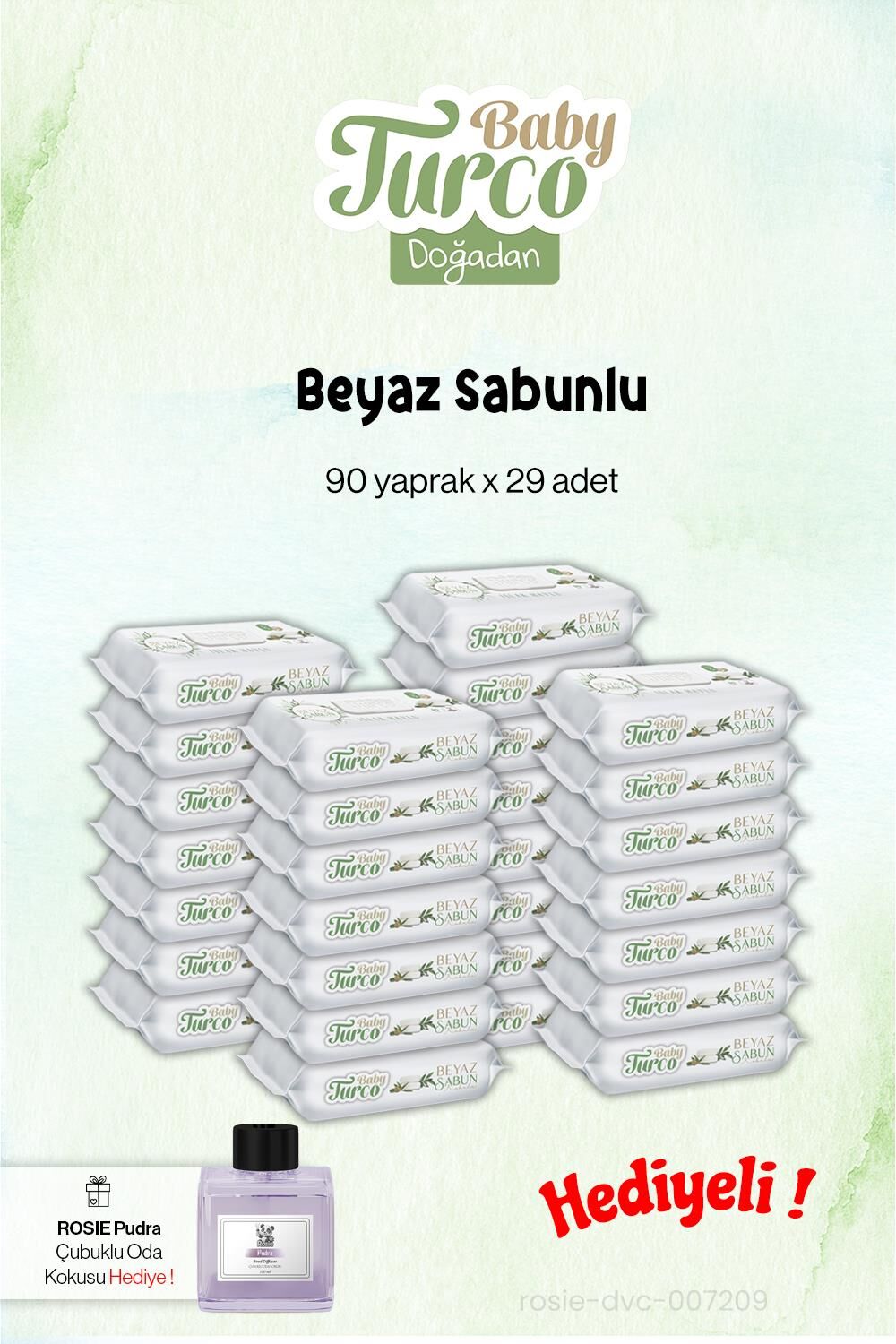 Beyaz Sabunlu 29 Paket Baby Turco, 90'lı ve Rosie Koku Hediye