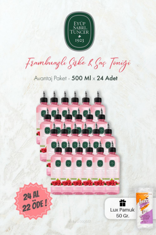 Eyüp Sabri Tuncer Frambuazlı Sirke & Saç Toniği 500 ml 24 AL 22 ÖDE ve Pamuk
