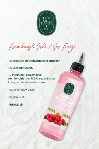 Eyüp Sabri Tuncer Frambuazlı Sirke & Saç Toniği 500 ml 24 AL 22 ÖDE ve Pamuk