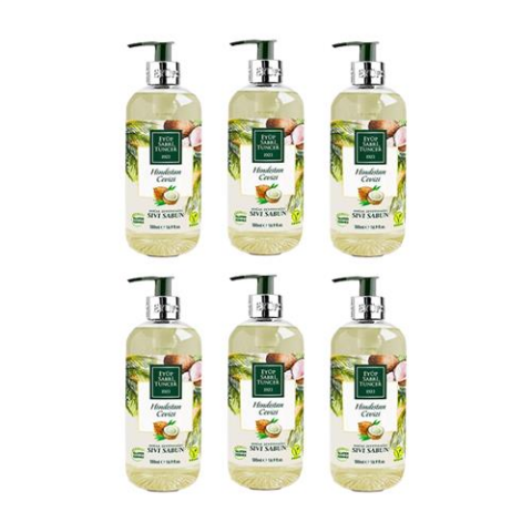 Eyüp Sabri Tuncer Hindistan Cevizi Doğal Zeytinyağlı Sıvı Sabun 500 ml X 6 Adet