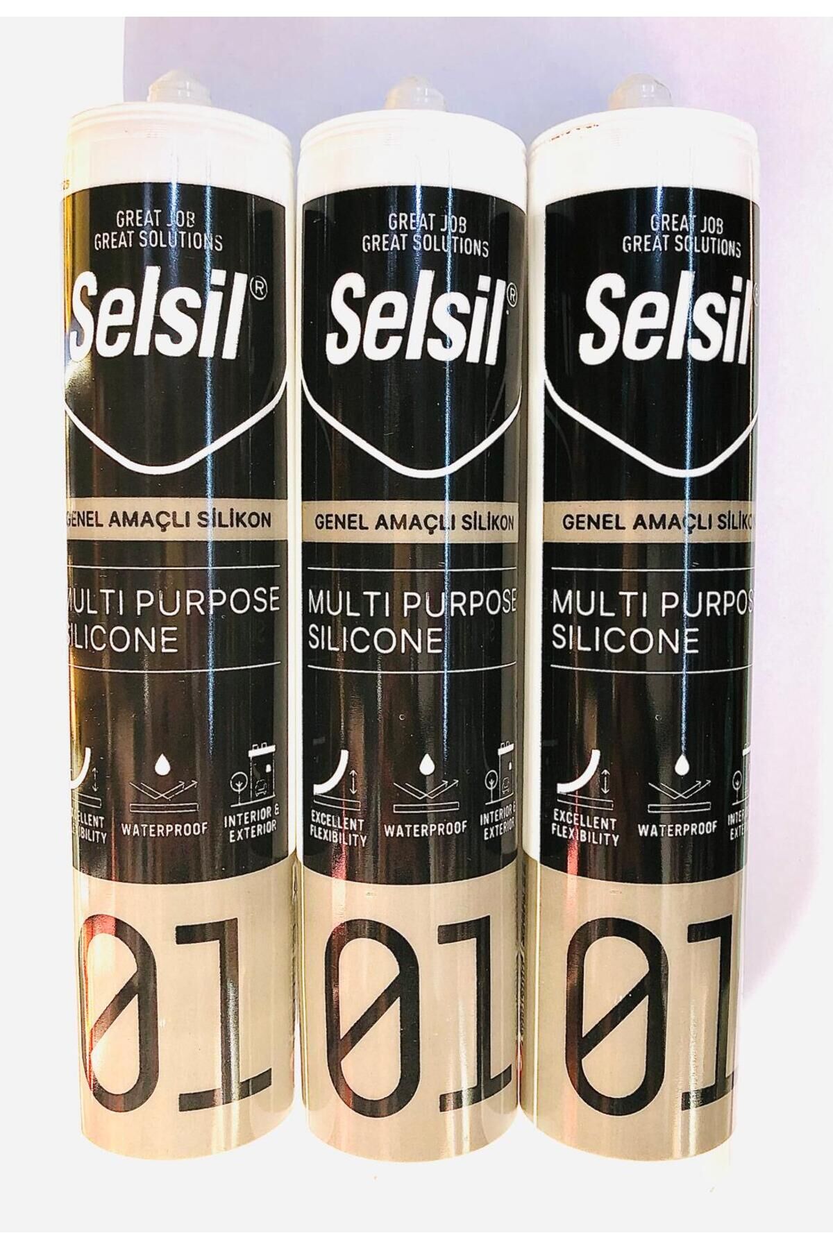 Selsil Genel Amaçlı Silikon Şeffaf 3 Adet 280 gr (Şeffaf)