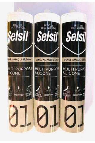 Selsil Genel Amaçlı Silikon Şeffaf 3 Adet 280 gr (Şeffaf)