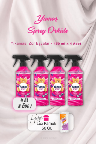 4 AL 3 ÖDE Yumoş Sprey Orkide 450 ml, Pamuk Hediyeli