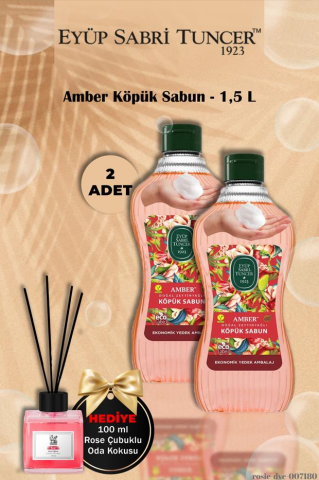 Eyüp Sabri Tuncer x 2 Amber Köpük Sabun 1,5 L Gül Koku Hediye