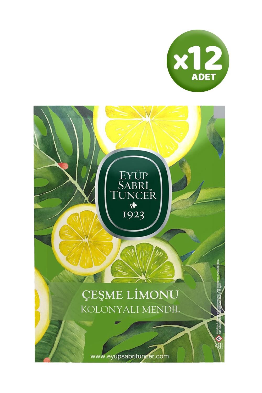 Eyüp Sabri Tuncer Çeşme Limonu Kolonyalı Mendil 50'li x 12 Adet