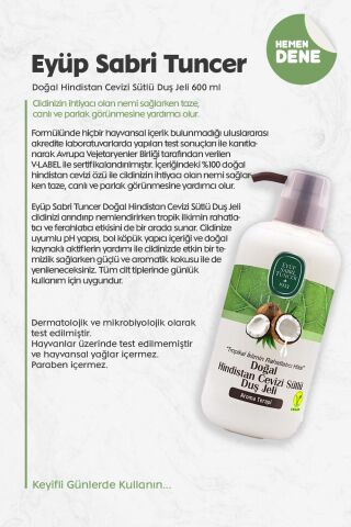 Eyüp Sabri Tuncer Doğal Hindistan Cevizi Sütlü Duş Jeli 600 ml