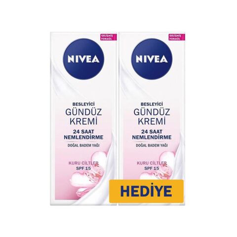 Nivea Besleyici Gündüz Kremi Kuru Ciltler İçin SPF 15 50 ml x 2 Adet