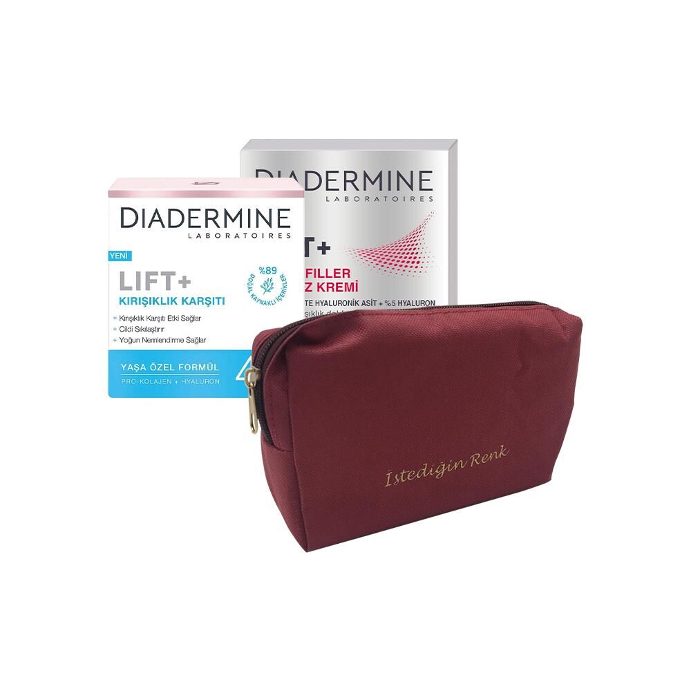Diadermine Kırışıklık Karşıtı Krem Lift+ 40+, Super Filler Gündüz Kremi ve 'İstediğin Sen' Çanta Hediyeli