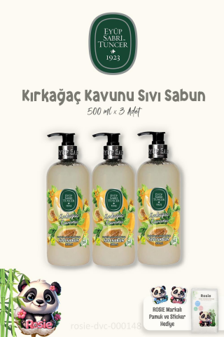 3 Adet Eyüp Sabri Tuncer Kırkağaç Kavunu Sıvı Sabun 500 ml ve ROSIE Pamuk 60'lı