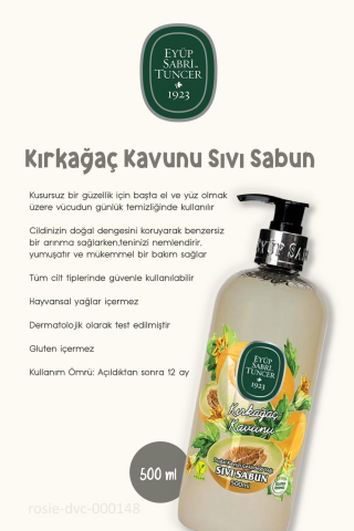 3 Adet Eyüp Sabri Tuncer Kırkağaç Kavunu Sıvı Sabun 500 ml ve ROSIE Pamuk 60'lı