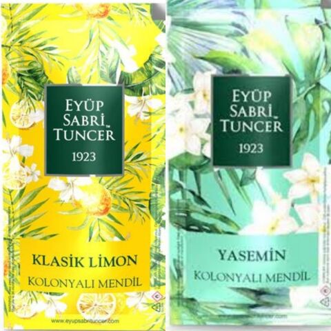 Eyüp Sabri Tuncer Klasik Limon ve Yaseminli Kolonyalı Mendil 300 Adet