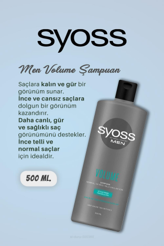 4 AL 3 ÖDE Syoss Men Volume Şampuan 500 ml, Kulak Çubuğu Hediyeli