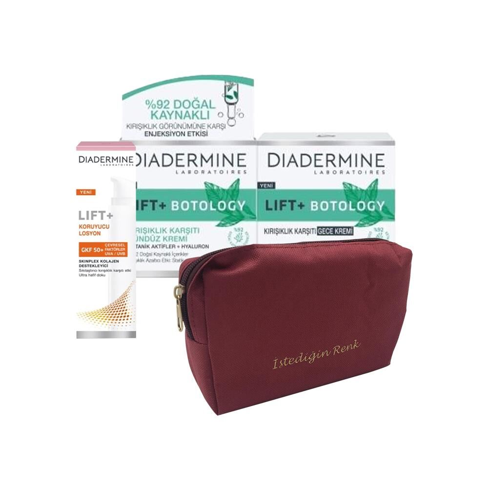 Diadermine Lift+ Kırışıklık karşıtı Koruyucu Losyon 40 ml, Lift + Botology Gündüz Kremi ve 'İstediğin Sen' Çanta Hediyeli