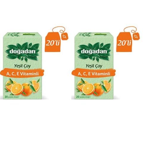 Doğadan A,C,E Vitaminli Yeşil Çay 20 'Li x 2 adet