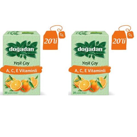 Doğadan A,C,E Vitaminli Yeşil Çay 20 'Li x 2 adet