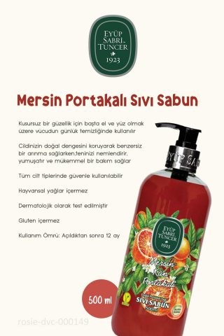 Eyüp Sabri Tuncer Mersin Kan Portakalı Sıvı Sabun 500 ml 3 Adet ve ROSIE Pamuk