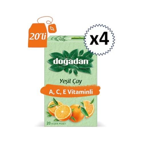 Doğadan A,C,E Vitaminli Yeşil Çay 20 'Li x 4 adet