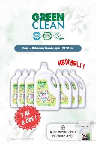 Green Clean 2750 ml Emzik Biberon Tem. 7 AL 6 ÖDE ve Rosie Hediye