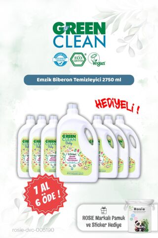 Green Clean 2750 ml Emzik Biberon Tem. 7 AL 6 ÖDE ve Rosie Hediye