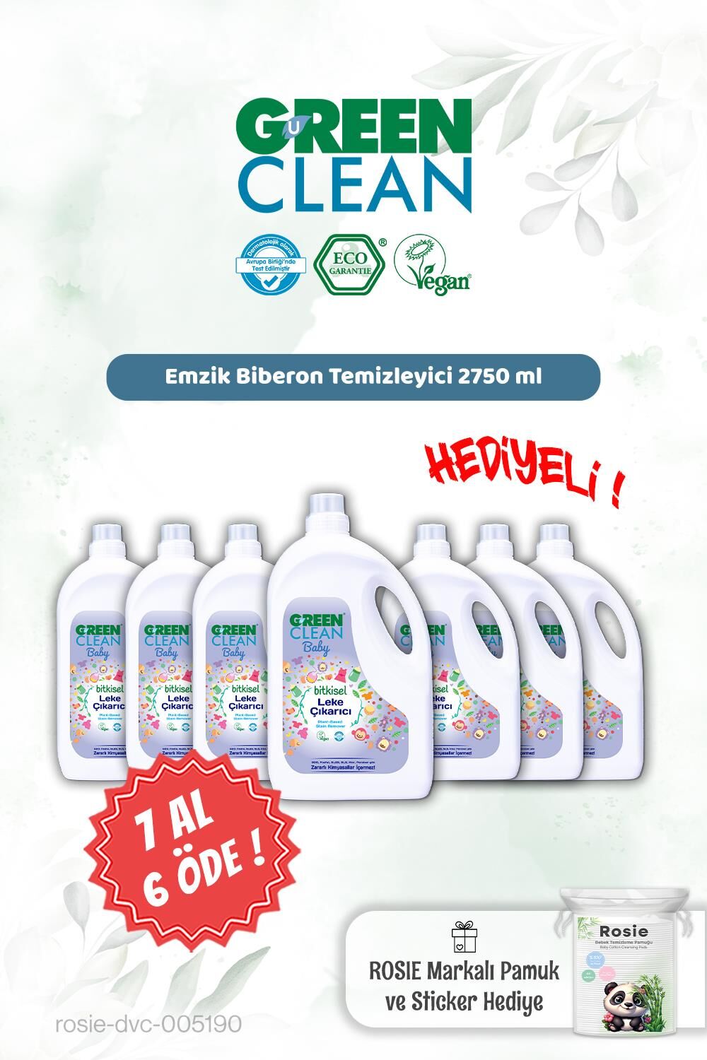 Green Clean Baby Leke Çıkarıcı 2750 ml 7 AL 6 ÖDE ve Rosie Hediye