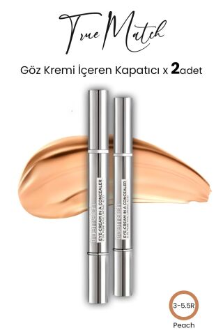 Loreal Paris True Match Göz Kremi İçeren Kapatıcı Peach 3-5.5R x 2 Adet