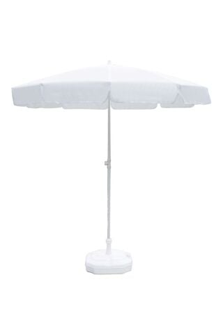 Beyaz Plaj Şemsiyesi 200 cm, 10 telli