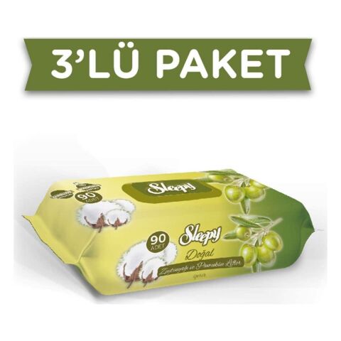Sleepy Zeytinyağlı Islak Havlu 90'lı x 3