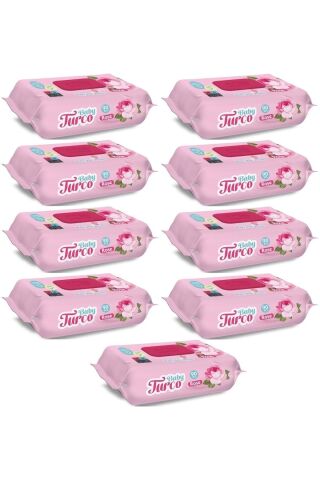 Baby Turco Islak Havlu 90 Yaprak Gül/rose 9 Lu Set 810 Yaprak