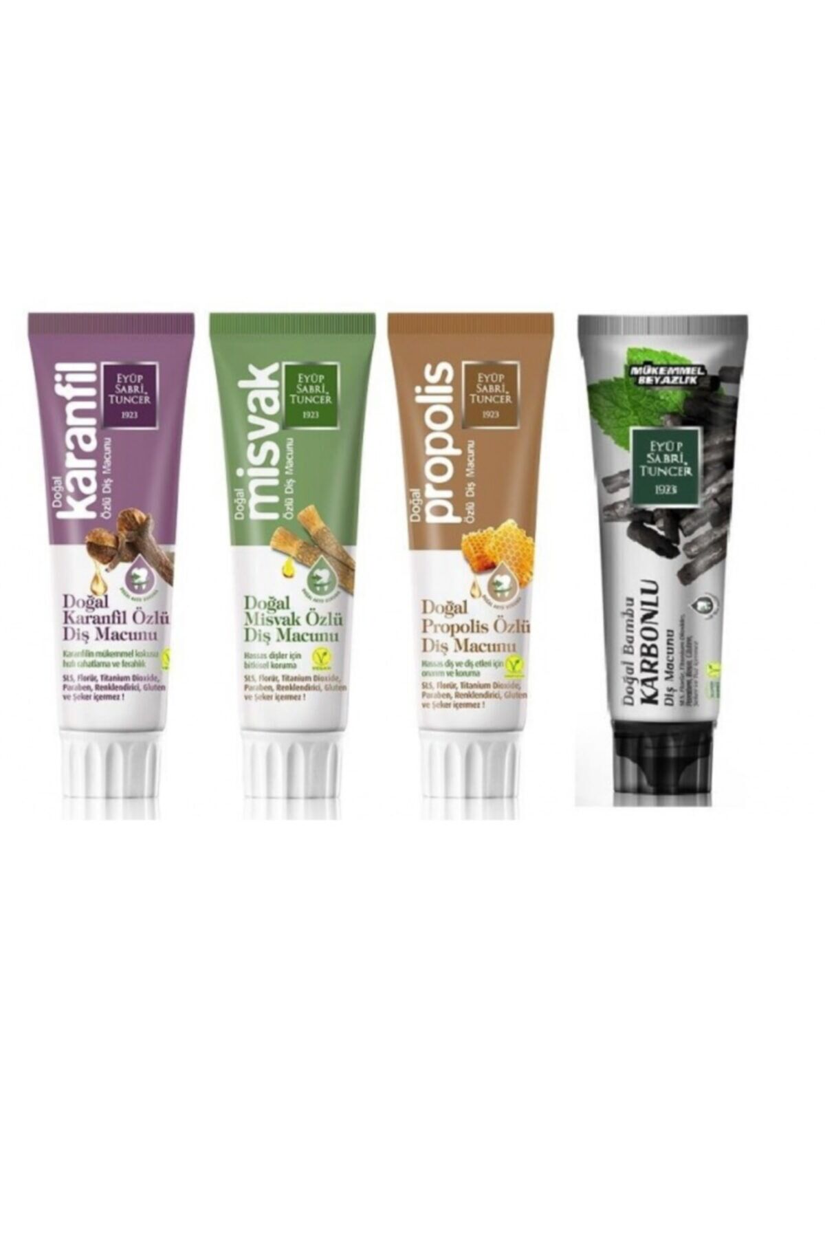 Doğal Bambu Aktif Karbon, Misvak, Karanfil ve Propolis Diş Macunu 75 ml