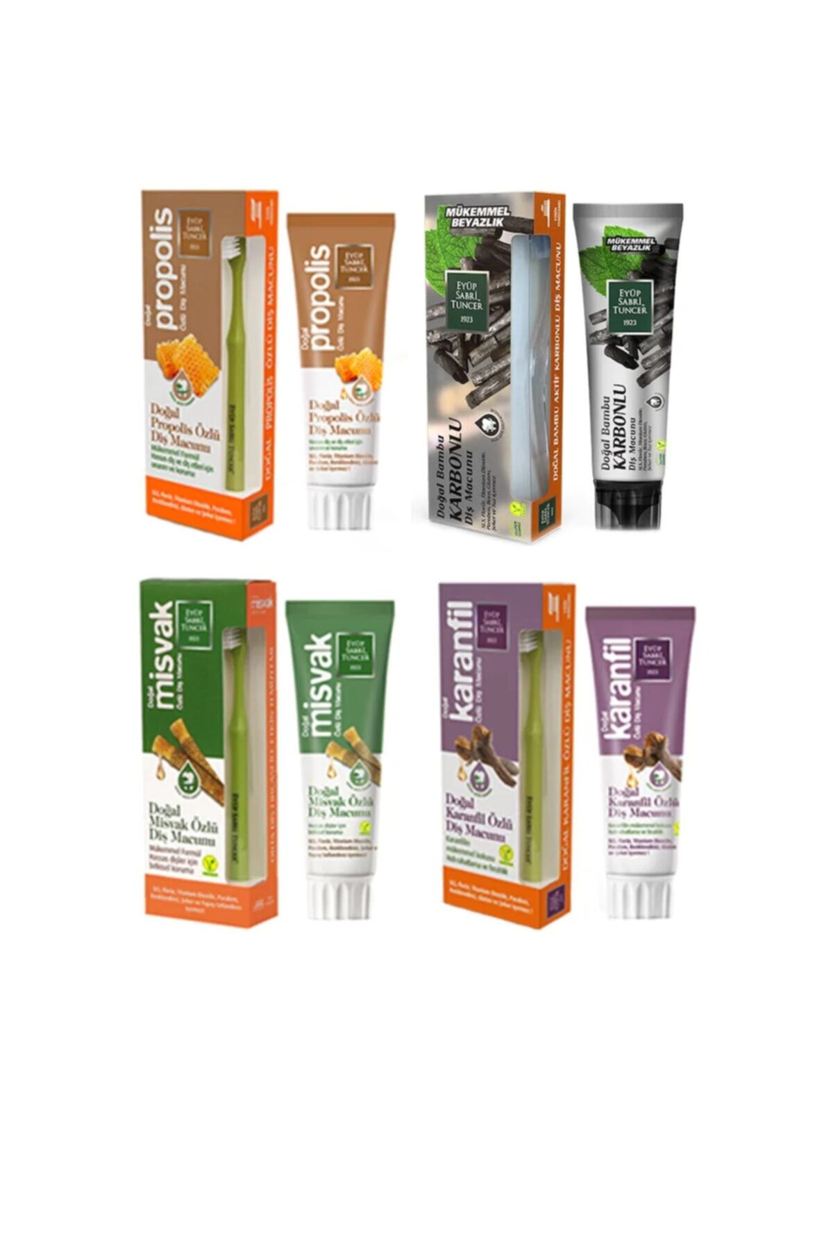 Eyüp Sabri Tuncer 4 lü Diş Fırçalı Diş Macunu Set 75 ml x 4 Adet