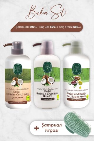 Eyüp Sabri Tuncer Hindistan Cevizi Şampuan, Duş Jeli, Saç Kremi ve Şampuan Fırçası