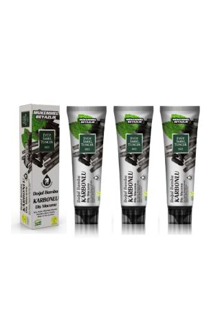 Doğal Bambu Aktif Karbonlu Diş Macunu 75 ml x 3