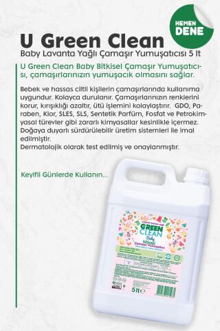Green Clean Baby Bitkisel Çamaşır Yumuşatıcı Lavanta Yağlı 5 lt