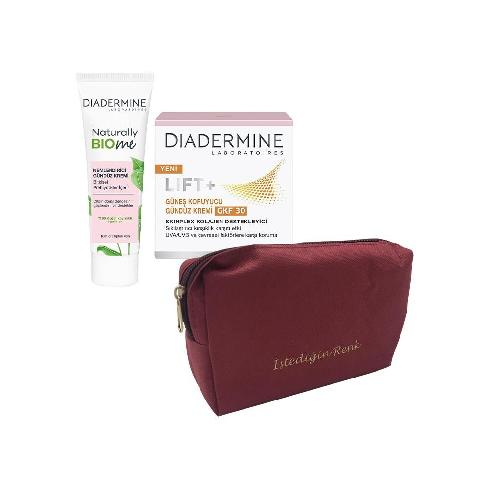 Diadermine Bio Me Nemlendirici Gündüz Kremi 50 ml, Güneş Koruyucu Gündüz Kremi ve 'İstediğin Sen' Çanta Hediyeli