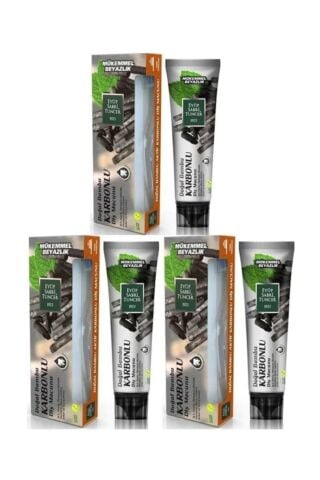 Eyüp Sabri Tuncer Doğal Aktif Bambu Karbonlu Diş Macunu 75 ml + Diş Fırçası Hediyeli X 3 Adet