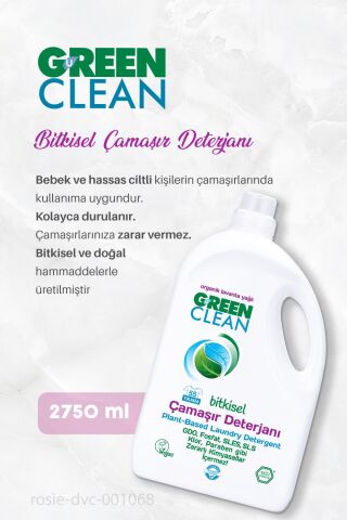 Green Clean Bitkisel Çamaşır Deterjanı 2750 ml 7 AL 6 ÖDE ve Rosie Hediye