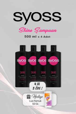 4 AL 3 ÖDE Syoss Şampuan Shine 500 ml, Pamuk Hediyeli