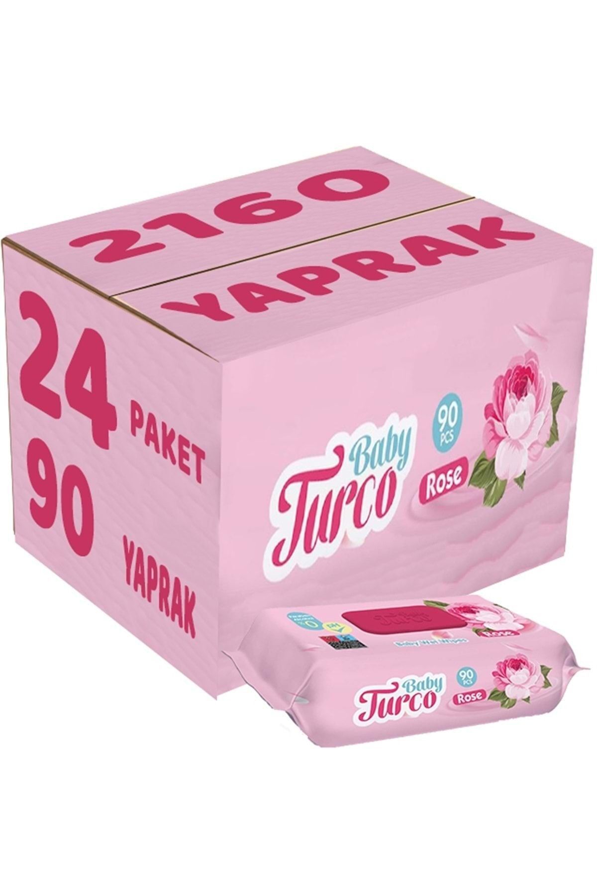 Baby Turco Islak Havlu 90 Yaprak Gül/rose 24 Lü Set 2160 Yaprak
