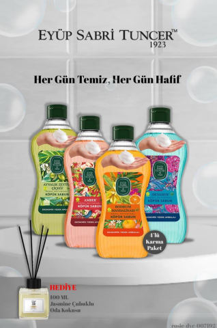 Eyüp Sabri Tuncer 4'lü Karma Paket Köpük Sabun 1,5 L Yasemin Koku Hediye