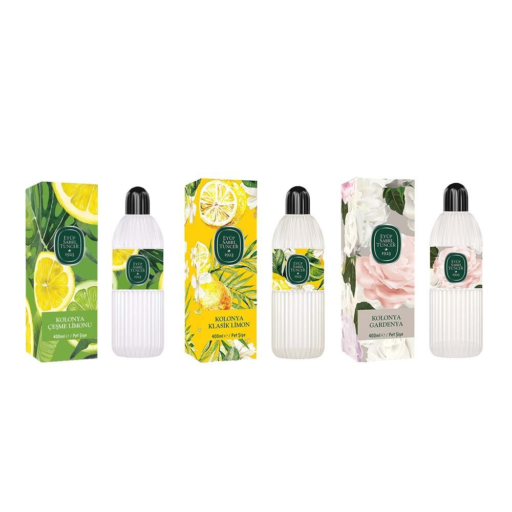 Eyüp Sabri Tuncer Kolonya Çeşme Limonu, Klasik Limon ve Gardenya Pet Şişe 400 ml