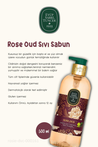3 Adet Eyüp Sabri Tuncer Rose Oud Zeytinyağlı Sıvı Sabun 500 ml ve ROSIE Pamuk
