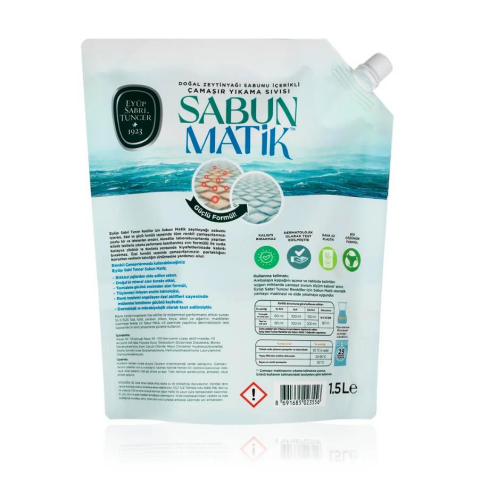 Eyüp Sabri Tuncer Sabun Matik Doğal Zeytinyağlı Çamaşır Yıkama Sıvısı Renkliler 1,5 lt